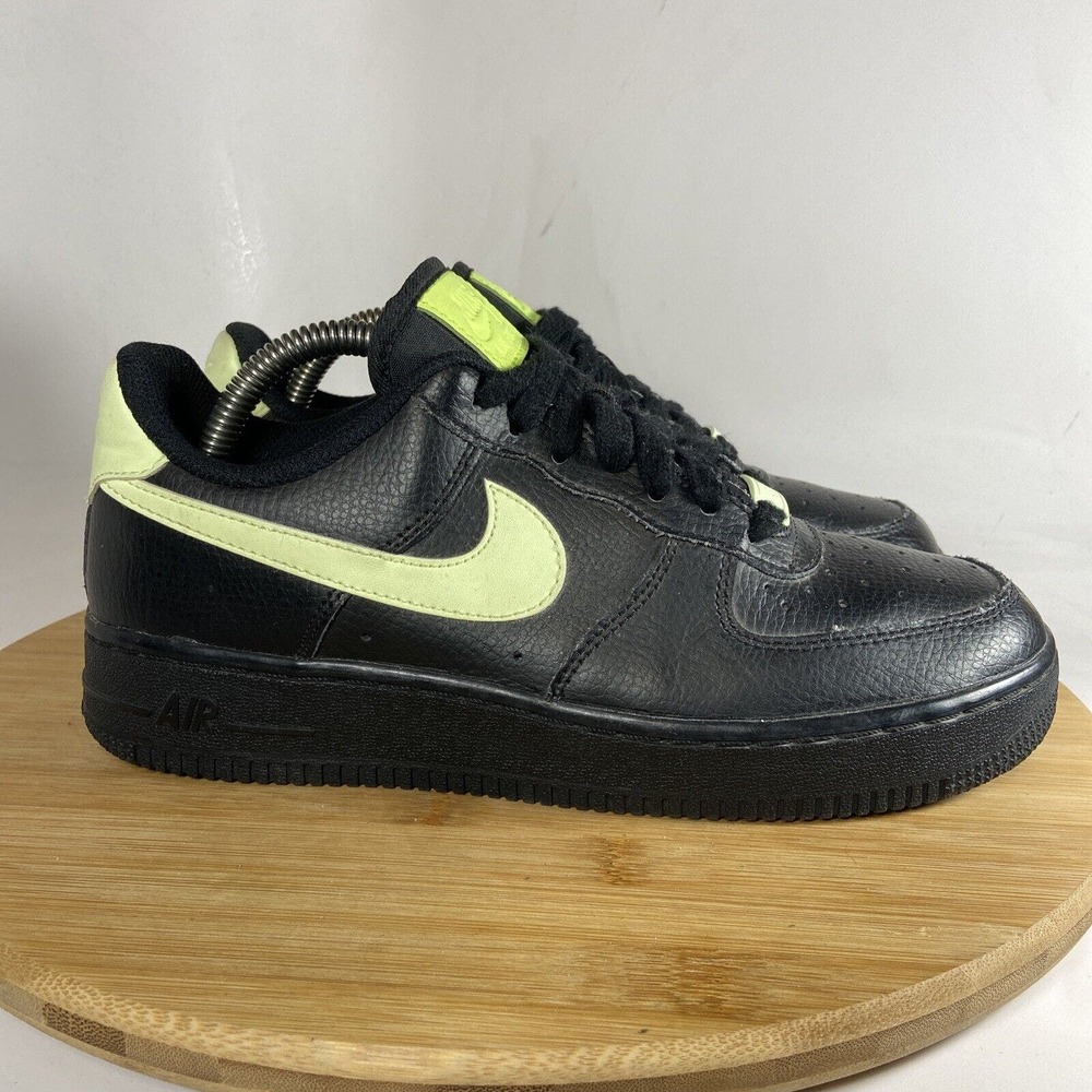 Nike Air Force 1 Low '07 Black Volt 315115-040 Black Mint Green Sz 7 - Picture 3 of 8